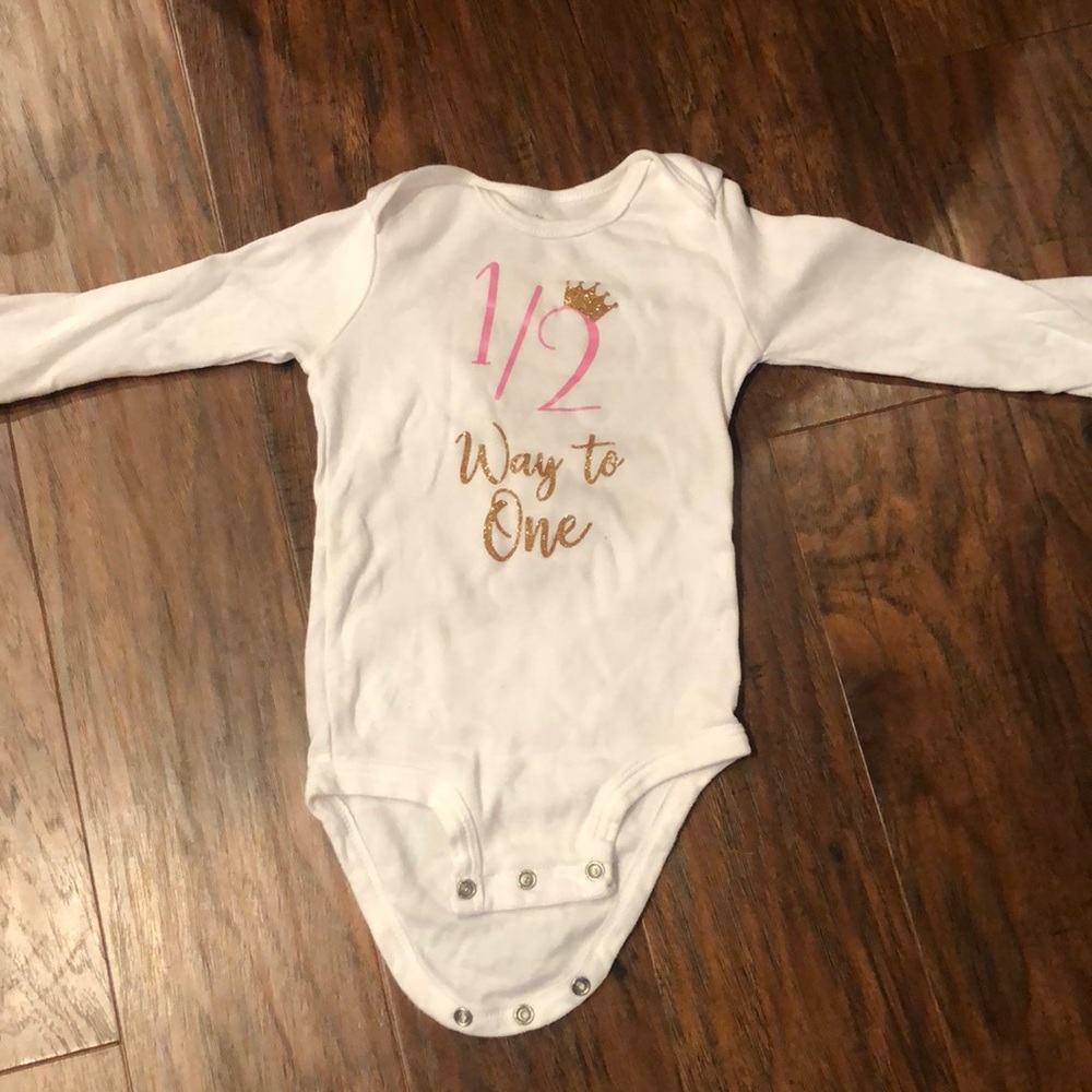 6 month photoshoot onesie